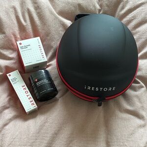 iRestore Black and Red Portable Hair Growth Device and Case with Supplements